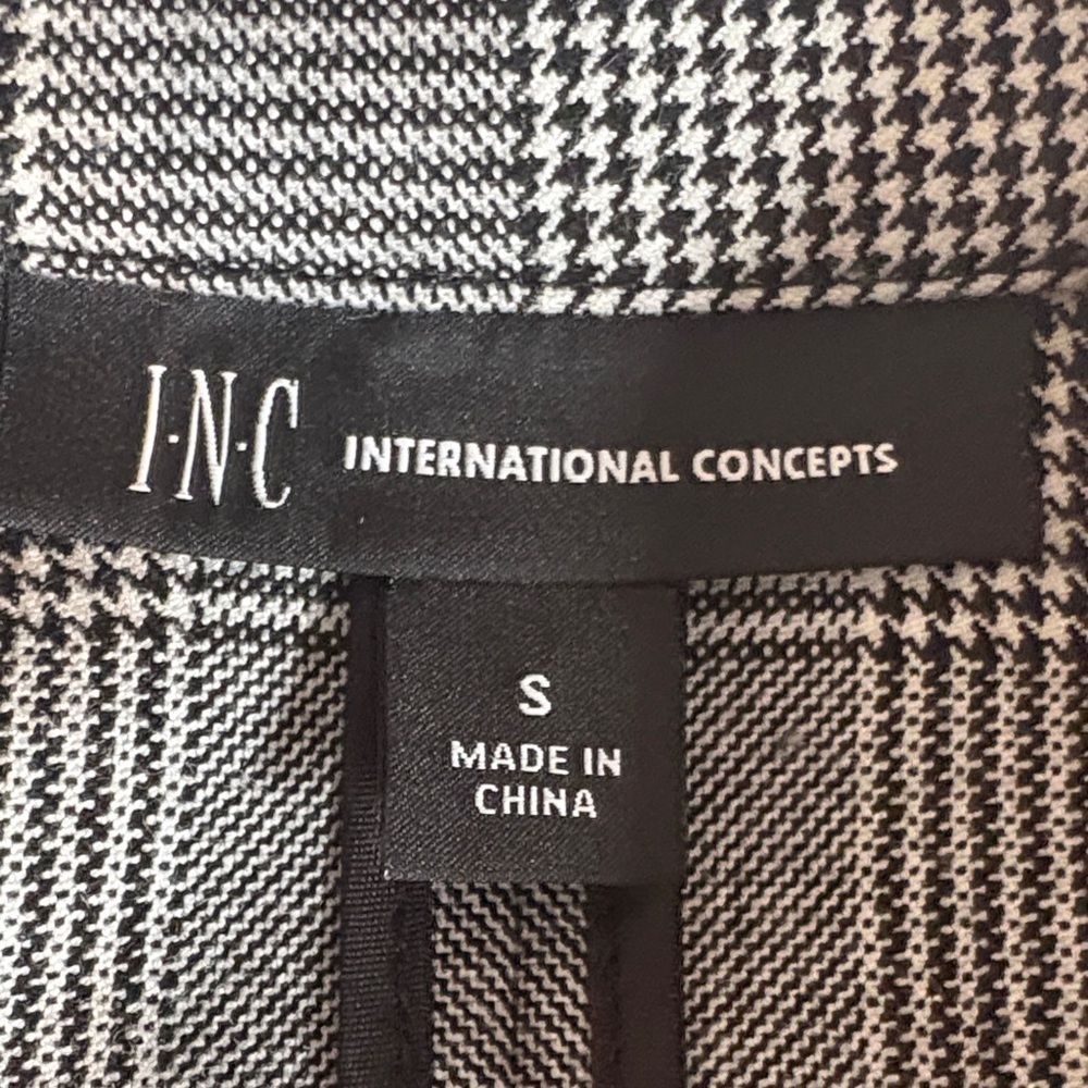 I.N.C. Glen Plaid Black & White Classic Blazer Women’s Size Small - Picture 6 of 11